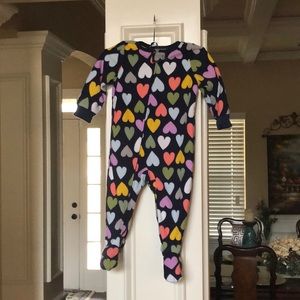 Carter's Baby Girl’s 1 Piece Cotton Sleeper - Multi Color heart print.